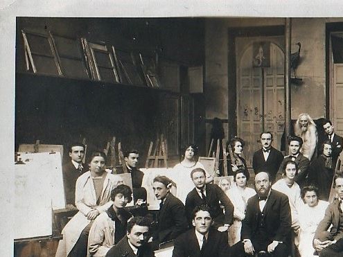 L'atelier de Jean-Pierre Laurens en 1925